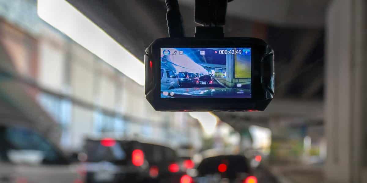 can police prosecute with dash cam footage? A car demonstrating the use of a dash cam for potential evidence in an event of a car accident.